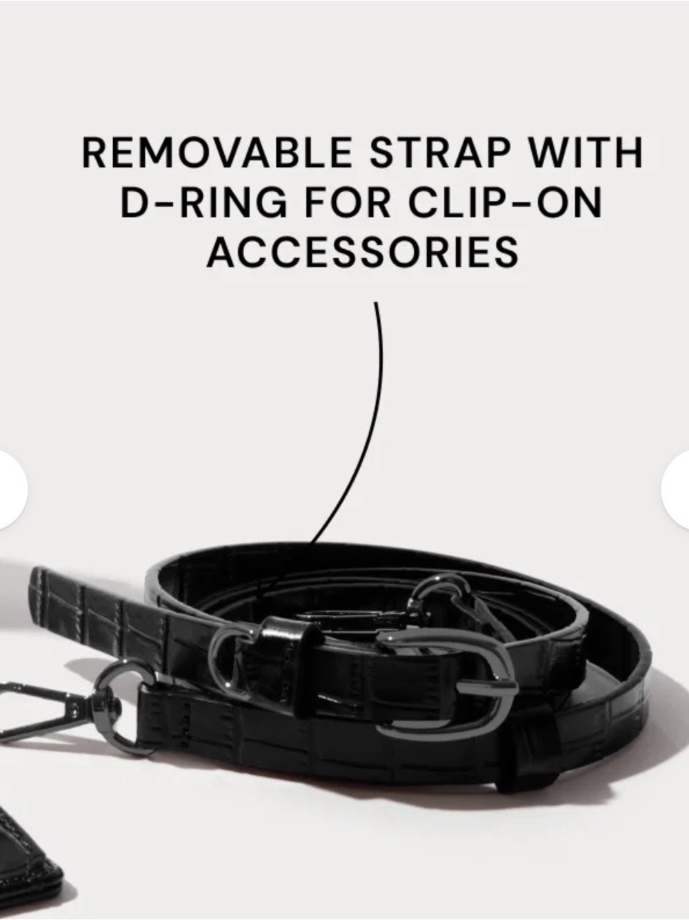 Bandolier black crocodile pewter remi phone strap
